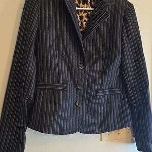 CAbi Women's Pinstripe Black Blazer